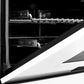ZLINE Autograph Edition 60 in. 7.4 cu. ft. Legacy Dual Fuel Range with 9 Burner Gas Cooktop and 2 Electric Convection Ovens in Stainless Steel with White Matte Doors and Matte Black Accents (RAZ-WM-60-MB) oven door.