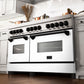 ZLINE Autograph Edition 60 in. 7.4 cu. ft. Legacy Dual Fuel Range with 9 Burner Gas Cooktop and 2 Electric Convection Ovens in Stainless Steel with White Matte Doors and Matte Black Accents, Open Box-Great Condition
