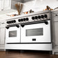 ZLINE Autograph Edition 60 in. 7.4 cu. ft. Legacy Dual Fuel Range with 9 Burner Gas Cooktop and 2 Electric Convection Ovens in Stainless Steel with White Matte Doors and Matte Black Accents, Open Box-Good Condition