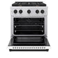 ZLINE Autograph Edition 30 in. 4.2 cu. ft. Paramount Dual Fuel Range with 4 Burner Gas Cooktop and Electric Convection Oven in Stainless Steel with White Matte Door and Matte Black Accents, Open Box-Great Condition