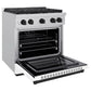 ZLINE Autograph Edition 30 in. 4.2 cu. ft. Paramount Dual Fuel Range with 4 Burner Gas Cooktop and Electric Convection Oven in Stainless Steel with White Matte Door and Matte Black Accents, Open Box-Great Condition