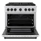 ZLINE Autograph Edition 36 in. 5.2 cu. ft. Paramount Dual Fuel Range with 6 Burner Gas Cooktop and Electric Convection Oven in Stainless Steel with White Matte Door and Matte Black Accents, Open Box-Great Condition