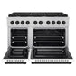 ZLINE Autograph Edition 48 in. 6.7 cu. ft. Paramount Double Oven Dual Fuel Range with 8 Burner Gas Cooktop in Stainless Steel with White Matte Doors and Matte Black Accents, Open Box-Great Condition