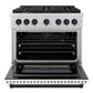 ZLINE Autograph Edition 36 in. 5.2 cu. ft. Paramount Gas Range with 6 Burner Cooktop and Convection Gas Oven in Stainless Steel with White Matte Door and Matte Black Accents, Open Box-Great Condition