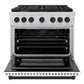 ZLINE Autograph Edition 36 in. 5.2 cu. ft. Paramount Gas Range with 6 Burner Cooktop and Convection Gas Oven in Stainless Steel with White Matte Door and Matte Black Accents, Open Box-Great Condition