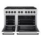 ZLINE Autograph Edition 48 in. 6.7 cu. ft. Paramount Double Oven Gas Range with 8 Burner Cooktop in Stainless Steel with White Matte Doors and Matte Black Accents, Open Box-Great Condition