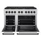 ZLINE Autograph Edition 48 in. 6.7 cu. ft. Paramount Double Oven Gas Range with 8 Burner Cooktop in Stainless Steel with White Matte Doors and Matte Black Accents, Open Box-Great Condition
