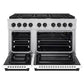 ZLINE Autograph Edition 48 in. 6.7 cu. ft. Paramount Double Oven Gas Range with 8 Burner Cooktop in Stainless Steel with White Matte Doors and Matte Black Accents, Open Box-Good Condition