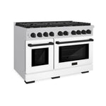 ZLINE Autograph Edition 48 in. 6.7 cu. ft. Paramount Double Oven Gas Range with 8 Burner Cooktop in Stainless Steel with White Matte Doors and Matte Black Accents, Open Box-Great Condition main image.