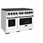 ZLINE Autograph Edition 48 in. 6.7 cu. ft. Paramount Double Oven Gas Range with 8 Burner Cooktop in Stainless Steel with White Matte Doors and Matte Black Accents, Open Box-Great Condition
