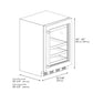 ZLINE Autograph Edition 24 in. Touchstone 151 Can Beverage Fridge With Black Matte Glass Door And Polished Gold Handle (RBSOZ-BLM-24-G) dimensional diagram.