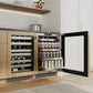 ZLINE Autograph Edition 24 in. Touchstone Dual Zone 44 Bottle Wine Cooler With Panel Ready Glass Door And Champagne Bronze Handle (RWDPOZ-24-CB)