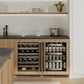 ZLINE Autograph Edition 24 in. Touchstone Dual Zone 44 Bottle Wine Cooler With Panel Ready Glass Door And Matte Black Handle (RWDPOZ-24-MB)