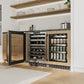 ZLINE Autograph Edition 24 in. Touchstone 151 Can Beverage Fridge With Panel Ready Glass Door And Matte Black Handle (RBSPOZ-24-MB) in a luxury kitchen.