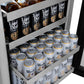 ZLINE Autograph Edition 24 in. Touchstone 151 Can Beverage Fridge With Panel Ready Glass Door And Matte Black Handle (RBSPOZ-24-MB) close-up, detail.