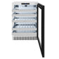 ZLINE Autograph Edition 24 in. Touchstone Dual Zone 44 Bottle Wine Cooler With Panel Ready Glass Door And Champagne Bronze Handle (RWDPOZ-24-CB) front, open, empty.