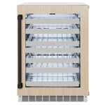 ZLINE Autograph Edition 24 in. Touchstone Dual Zone 44 Bottle Wine Cooler With Panel Ready Glass Door And Matte Black Handle (RWDPOZ-24-MB) 