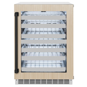 ZLINE Autograph Edition 24 in. Touchstone Dual Zone 44 Bottle Wine Cooler with Panel Ready Glass Door and Matte Black Handle (RWDPOZ-24-MB) main image.
