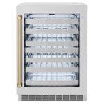 ZLINE Autograph Edition 24 in. Touchstone Dual Zone 44 Bottle Wine Cooler with Satin Stainless Steel Glass Door and Champagne Bronze Handle (RWDOZ-SN-24-CB)