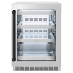 ZLINE Autograph Edition 24 in. Touchstone 151 Can Beverage Fridge With Stainless Steel Glass Door And Matte Black Handle (RBSOZ-GS-24-MB) 