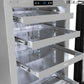 ZLINE Autograph Edition 24 in. Touchstone 151 Can Beverage Fridge With Solid Stainless Steel Door And Champagne Bronze Handle (RBSOZ-ST-24-CB) adjustable shelving close up