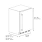 ZLINE Autograph Edition 24 in. Touchstone 151 Can Beverage Fridge With Solid Stainless Steel Door And Polished Gold Handle (RBSOZ-ST-24-G) dimensional diagram.