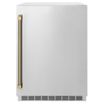 ZLINE Autograph Edition 24 in. Touchstone 151 Can Beverage Fridge with Solid Stainless Steel Door and Champagne Bronze Helix Handle (RBSOZ-ST-24-KCB)