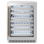 ZLINE Autograph Edition 24 in. Touchstone Dual Zone 44 Bottle Wine Cooler with Stainless Steel Glass Door and Polished Gold Helix Handle (RWDOZS-24-KG)