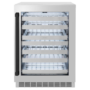 ZLINE Autograph Edition 24 in. Touchstone Dual Zone 44 Bottle Wine Cooler with Stainless Steel Glass Door and Matte Black Handle (RWDOZ-GS-24-MB) main image.
