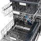 ZLINE Autograph Edition 24 in. Monument Series 3rd Rack Top Touch Control Tall Tub Dishwasher with Satin Stainless Steel Panel and Polished Gold Handle, 45dBa (DWMTZ-SN-24-G) adjustable dish racks.