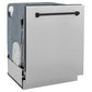 ZLINE Autograph Edition 24 in. Monument Series 3rd Rack Top Control Built-In Tall Tub Dishwasher with Satin Stainless Steel Panel and Matte Black Handle, 45dBa (DWMTZ-SN-24-MB)