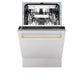 ZLINE Autograph Edition 18 in. Tallac Series 3rd Rack Top Control Built-In Dishwasher with Satin Stainless Steel Panel and Polished Gold Handle, 51dBa (DWVZ-SN-18-G)