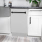 ZLINE Autograph Edition 18 in. Tallac Series 3rd Rack Top Control Built-In Dishwasher with Satin Stainless Steel Panel and Matte Black Handle, 51dBa (DWVZ-SN-18-MB)