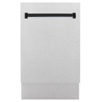 ZLINE Autograph Edition 18 in. Tallac Series 3rd Rack Top Control Built-In Dishwasher with Satin Stainless Steel Panel and Matte Black Handle, 51dBa (DWVZ-SN-18-MB)