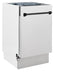 ZLINE Autograph Edition 18 in. Tallac Series 3rd Rack Top Control Built-In Dishwasher with Satin Stainless Steel Panel and Matte Black Handle, 51dBa (DWVZ-SN-18-MB)