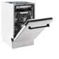 ZLINE Autograph Edition 18 in. Tallac Series 3rd Rack Top Control Built-In Dishwasher with Satin Stainless Steel Panel and Matte Black Handle, 51dBa (DWVZ-SN-18-MB)
