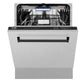 ZLINE Autograph Edition 24 in. Tallac Series 3rd Rack Top Control Built-In Tall Tub Dishwasher with Satin Stainless Steel Panel and Matte Black Handle, 51dBa (DWVZ-SN-24-MB)