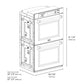 ZLINE Autograph Edition 30 in. Professional True Convection Double Wall Oven with Air Fry and Self Clean in Satin Stainless Steel with Matte Black Handles (WADSZ-30-MB) dimensional diagram.