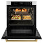 ZLINE Autograph Edition 30 in. Professional True Convection Single Wall Oven with Air Fry and Self Clean in Satin Stainless Steel with Polished Gold Handle (WASSZ-30-G)