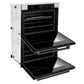 ZLINE Autograph Edition 30 in. Professional True Convection Double Wall Oven with Air Fry and Self Clean in Satin Stainless Steel with White Matte Doors and Matte Black Handles (WADSZ-WM-30-MB)