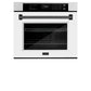 ZLINE Autograph Edition 30 in. Professional True Convection Single Wall Oven with Air Fry and Self Clean in Satin Stainless Steel with White Matte Door and Matte Black Handle (WASSZ-WM-30-MB)