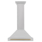 ZLINE Autograph Edition 30 in. Convertible Satin Stainless Steel Wall Mount Range Hood with Accent Handle (KB4SNZ-30)
