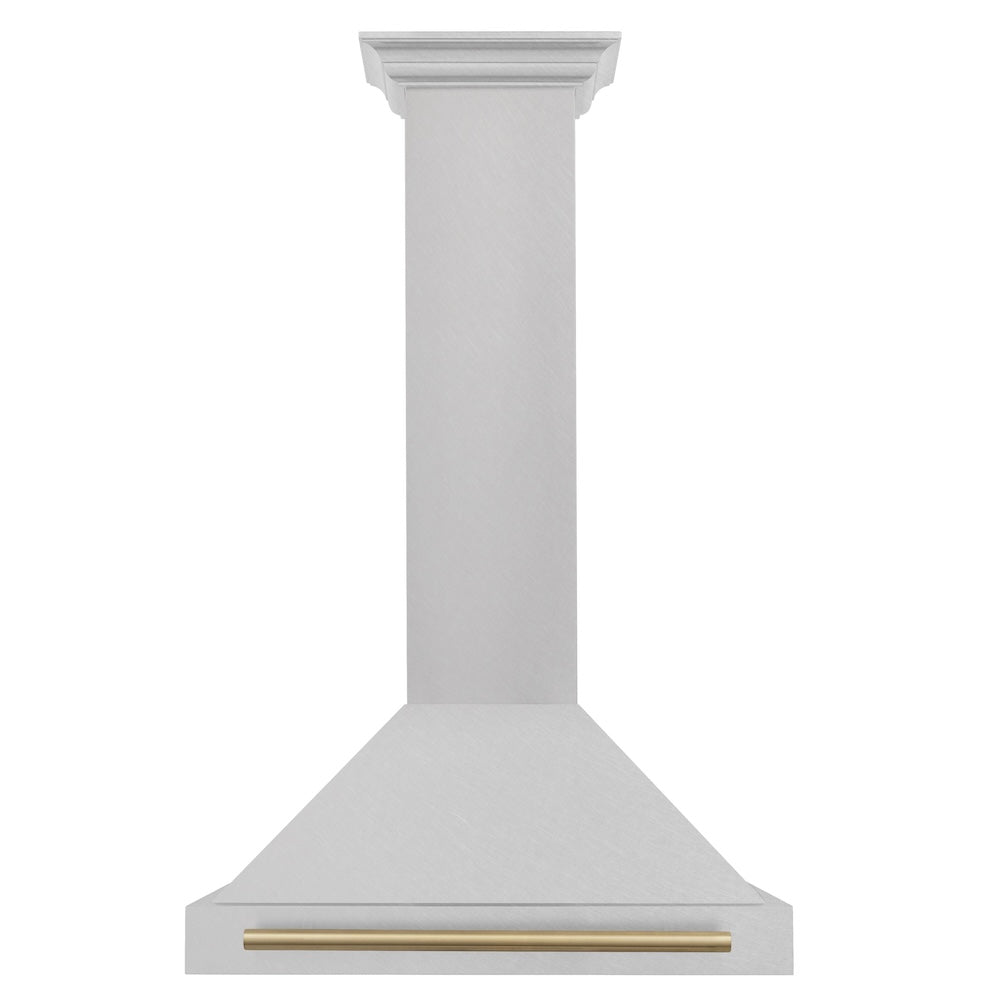 ZLINE Autograph Edition 30 in. Convertible Satin Stainless Steel Wall Mount Range Hood with Accent Handle (KB4SNZ-30)