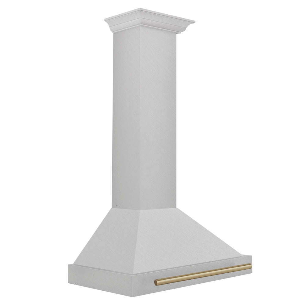 ZLINE Autograph Edition 30 in. Convertible Satin Stainless Steel Wall Mount Range Hood with Accent Handle (KB4SNZ-30)