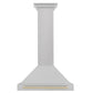 ZLINE Autograph Edition 30 in. Convertible Satin Stainless Steel Wall Mount Range Hood with Accent Handle (KB4SNZ-30)