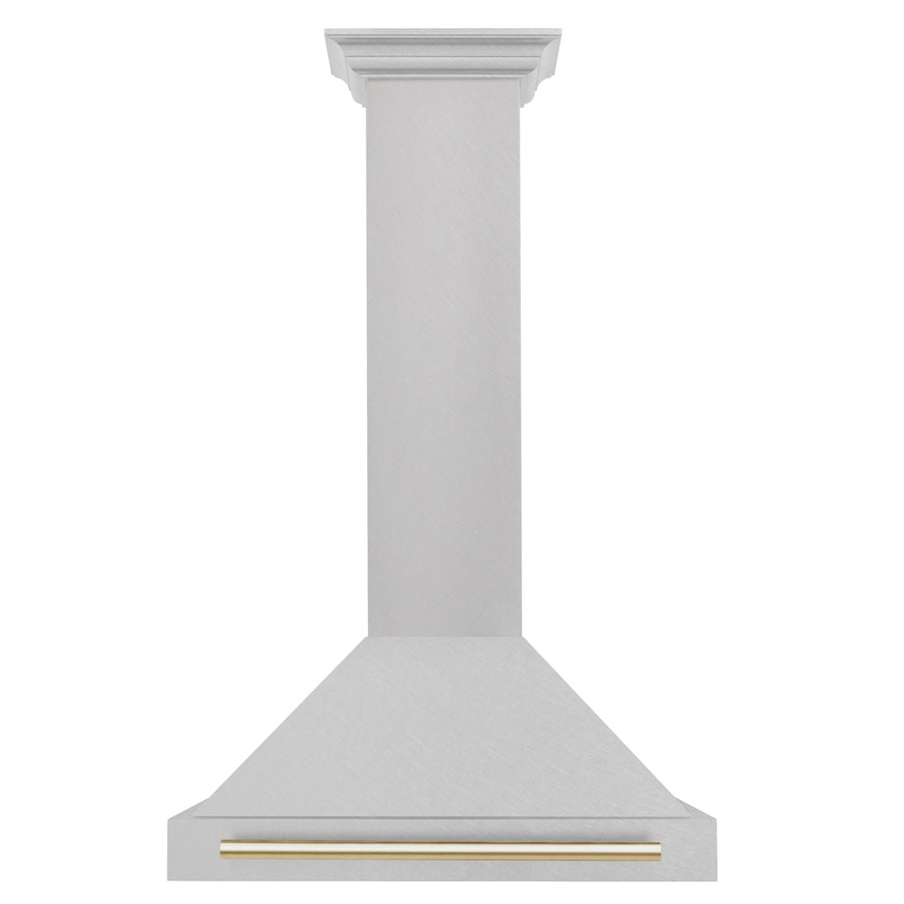 ZLINE Autograph Edition 30 in. Convertible Satin Stainless Steel Wall Mount Range Hood with Accent Handle (KB4SNZ-30)