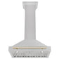 ZLINE Autograph Edition 30 in. Convertible Satin Stainless Steel Wall Mount Range Hood with Accent Handle (KB4SNZ-30)