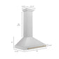 ZLINE Autograph Edition 36 in. Convertible Satin Stainless Steel Wall Mount Range Hood with Accent Handle (KB4SNZ-36) dimensional diagram.