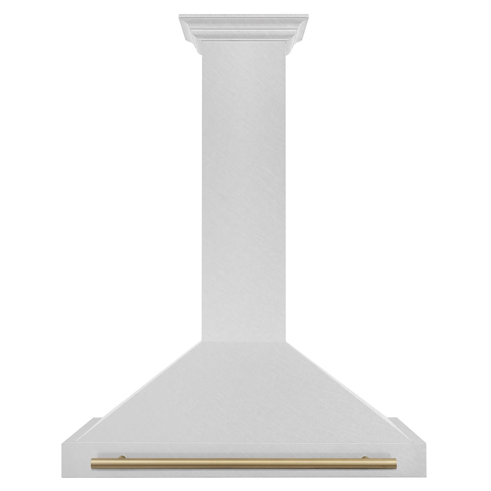 ZLINE Autograph Edition 36 in. Convertible Satin Stainless Steel Wall Mount Range Hood with Accent Handle (KB4SNZ-36)