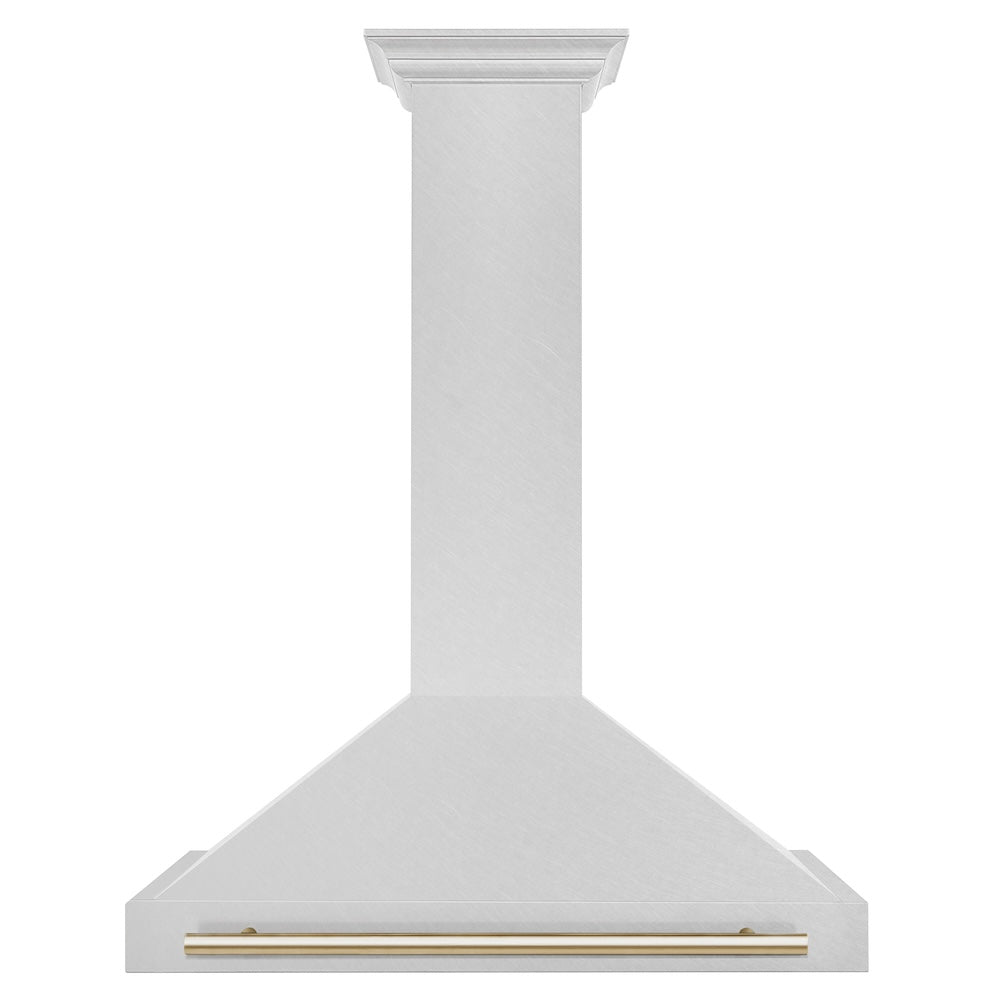 ZLINE Autograph Edition 36 in. Convertible Satin Stainless Steel Wall Mount Range Hood with Accent Handle (KB4SNZ-36)